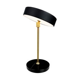MOONLIGHT LED Rechargeable table lamp black with black marble, brass