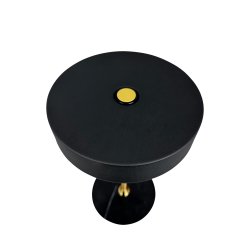 MOONLIGHT LED Rechargeable table lamp black with black marble, brass
