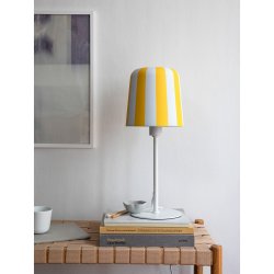 Gry bordlampe  - Gule striber 