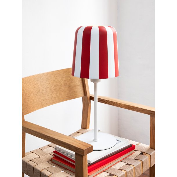 Gry table lamp - Dark Red stripes 