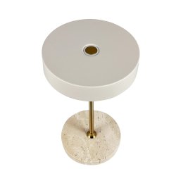 MOONLIGHT LED genopladelig bordlampe beige / messing