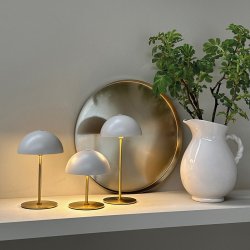 ALONG LED Mini Table Lamp beige/brass 3 pcs in box with tray