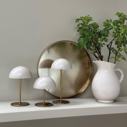 ALONG LED Mini Table Lamp beige/brass 3 pcs in box with tray