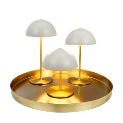 ALONG LED Mini Table Lamp beige/brass 3 pcs in box with tray