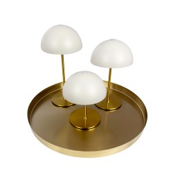 ALONG LED Mini Table Lamp beige/brass 3 pcs in box with tray