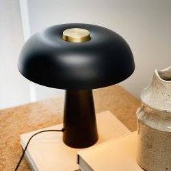 Iris matt black table lamp