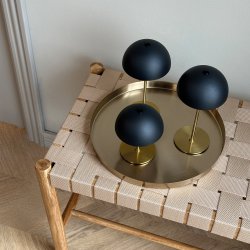ALONG LED Minibordlampe sort/messing 3 stk. i ske med bakke