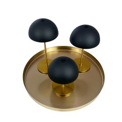 ALONG LED Minibordlampe sort/messing 3 stk. i ske med bakke