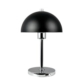 Malm schwarz/chrom LED Tischleuchte wiederaufladbar
