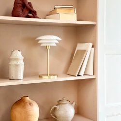 DL20 LED Opal/ Brass rechargeable table lamp