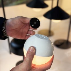 Nova outdoor table lamp with light ball and remote control