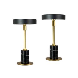 Starlight Mini LED brass and black marble, 2 pcs.
