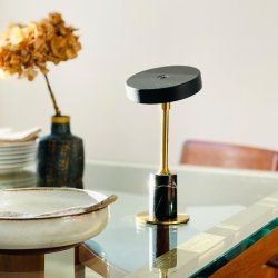 Starlight Mini LED brass and black marble, 2 pcs.