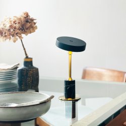 Starlight Mini LED brass and black marble, 2 pcs.