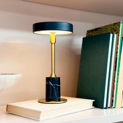 Starlight Mini LED brass and black marble, 2 pcs.