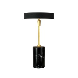 Starlight LED genopladelig bordlampe messing med sort marmor