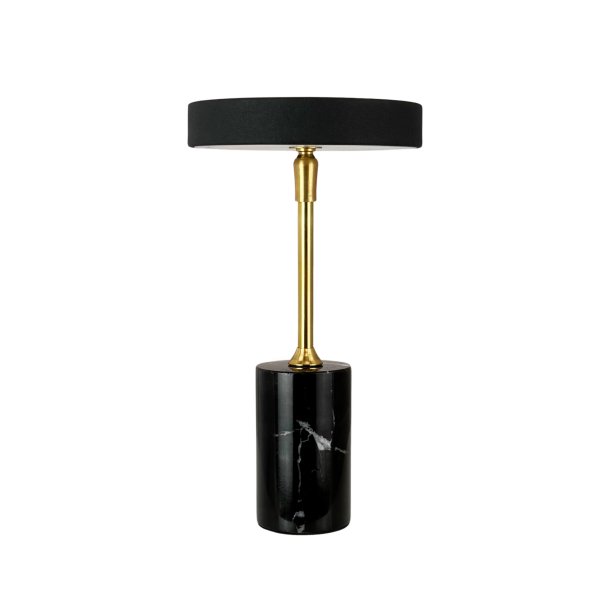 Starlight LED rechargeable table lamp brass with black marble