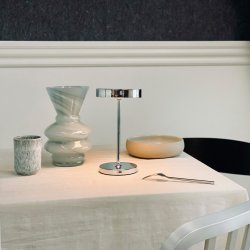 Starlight table lamp rechargeable Chrome