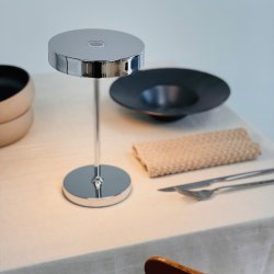 Starlight table lamp rechargeable Chrome