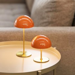 ALONG LED Mini Table Lamp orange/brass 2 pcs. in box