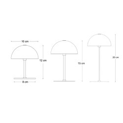 ALONG LED Minibordlampe sort/messing 3 stk. i ske med bakke