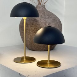 ALONG LED Minibordlampe sort/messing - ske med 2 stk. 