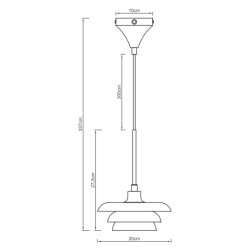 AVA Pendel D20 Opal/ Krom