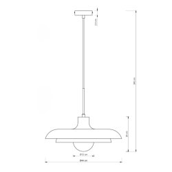 AVA pendant black with glass dome