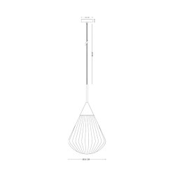 Ballon Pendel Opal/ Messing Large