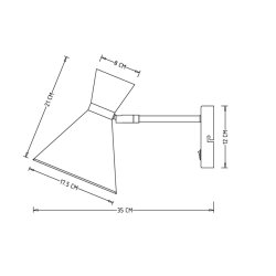 Cindy vglampe hvid med messing