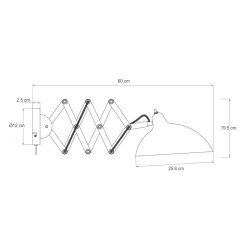 Futura wall lamp with folding arm