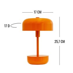 Haipot orange LED genopladelig bordlampe