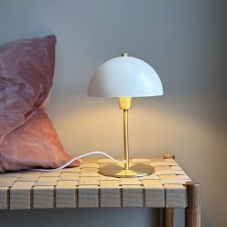 Malm bordlampe hvid/messing