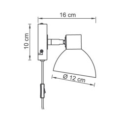 Lilje Black/ brass Wall light