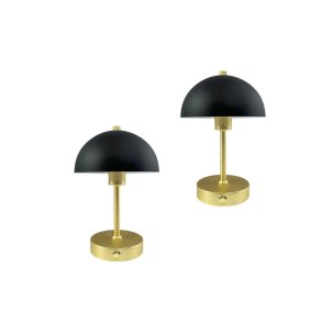 2 pcs. Malm Special Edition black/brass LED table lamp rechargeable only 107