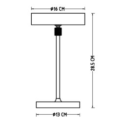 MOONLIGHT LED genopladelig bordlampe beige / messing