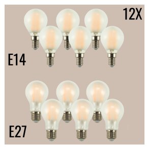 Glühbirnenpackung mit 12 Stück.