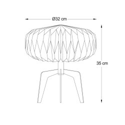 VENTNOR  - bordlampe med papir skrm